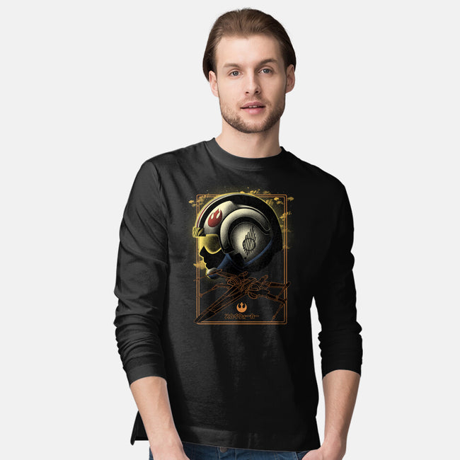 X-Wing Knight Night Sky-Mens-Long Sleeved-Tee-Astrobot Invention