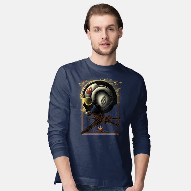 X-Wing Knight Night Sky-Mens-Long Sleeved-Tee-Astrobot Invention