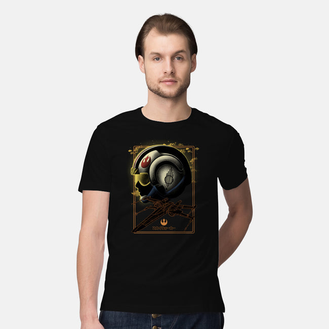 X-Wing Knight Night Sky-Mens-Premium-Tee-Astrobot Invention