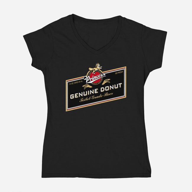Princess Genuine Donut-Womens-V-Neck-Tee-NMdesign