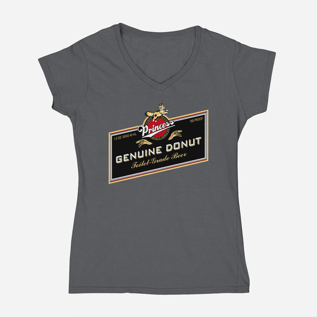 Princess Genuine Donut-Womens-V-Neck-Tee-NMdesign