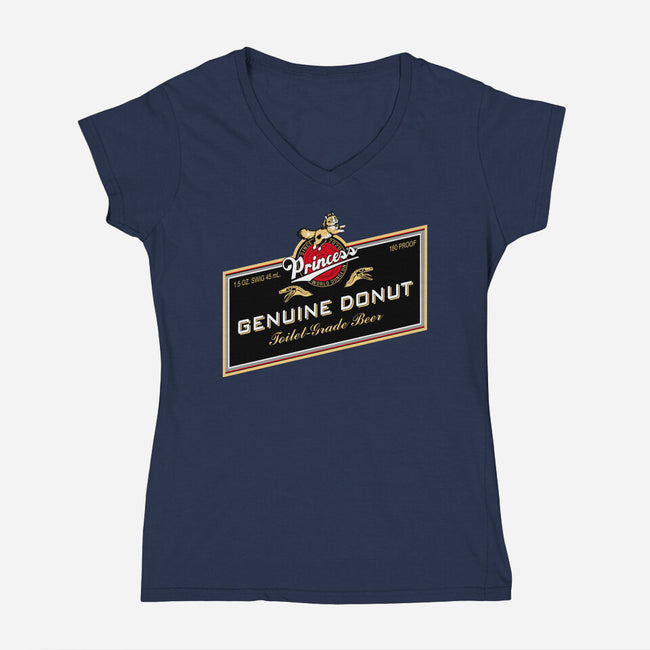 Princess Genuine Donut-Womens-V-Neck-Tee-NMdesign