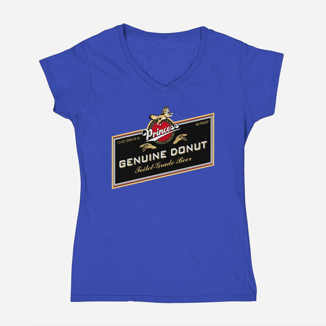 Princess Genuine Donut-Womens-V-Neck-Tee-NMdesign