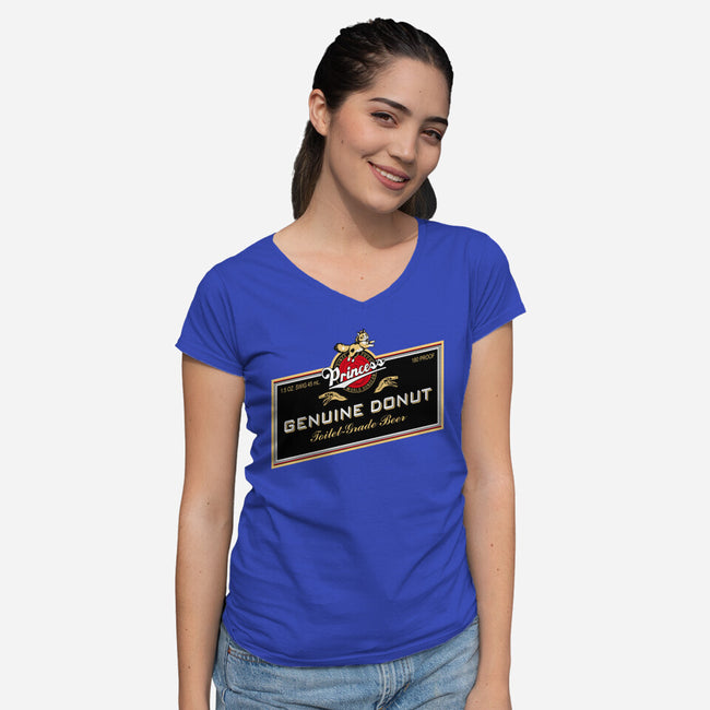 Princess Genuine Donut-Womens-V-Neck-Tee-NMdesign