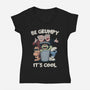 Be Grumpy It's Cool-Womens-V-Neck-Tee-NMdesign