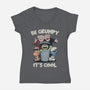 Be Grumpy It's Cool-Womens-V-Neck-Tee-NMdesign