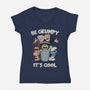 Be Grumpy It's Cool-Womens-V-Neck-Tee-NMdesign
