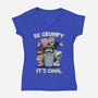 Be Grumpy It's Cool-Womens-V-Neck-Tee-NMdesign