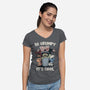 Be Grumpy It's Cool-Womens-V-Neck-Tee-NMdesign