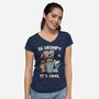 Be Grumpy It's Cool-Womens-V-Neck-Tee-NMdesign