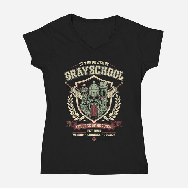 By The Power Of Gray School-Womens-V-Neck-Tee-NMdesign
