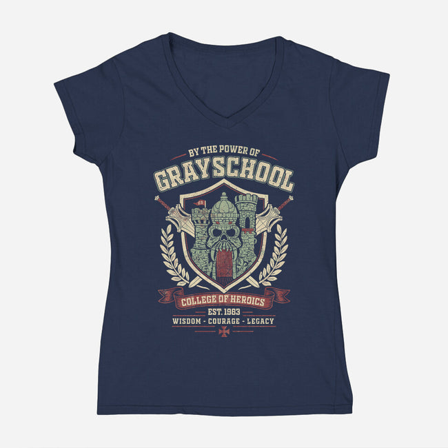 By The Power Of Gray School-Womens-V-Neck-Tee-NMdesign