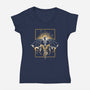 Sun Dragon Undead-Womens-V-Neck-Tee-NemiMakeit