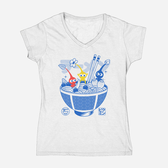 Fruit Ramen-Womens-V-Neck-Tee-Eoli Studio