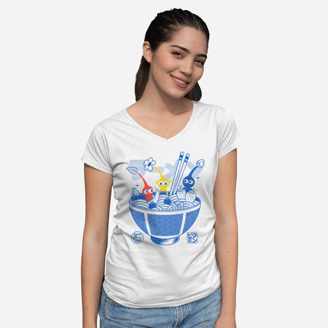 Fruit Ramen-Womens-V-Neck-Tee-Eoli Studio