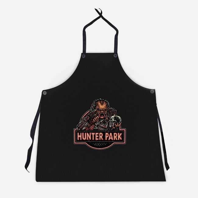 Welcome To Hunter Park-Unisex-Kitchen-Apron-glitchygorilla