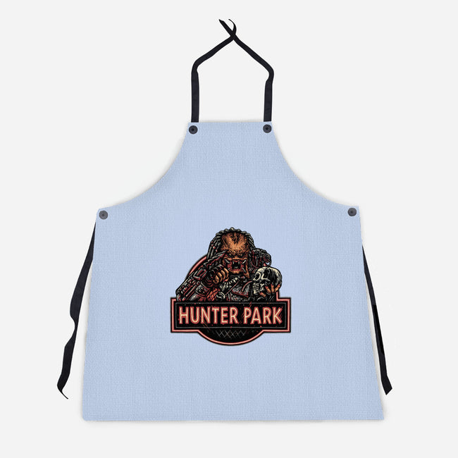 Welcome To Hunter Park-Unisex-Kitchen-Apron-glitchygorilla