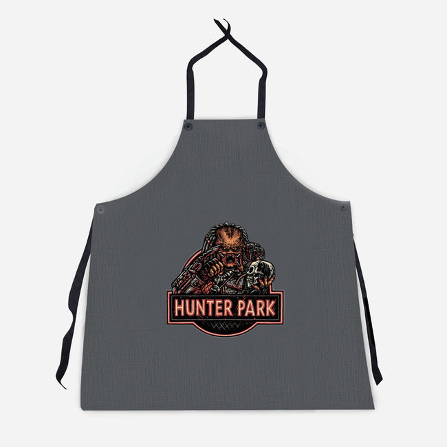 Welcome To Hunter Park-Unisex-Kitchen-Apron-glitchygorilla