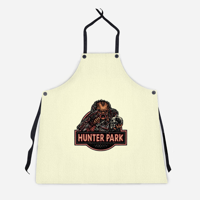 Welcome To Hunter Park-Unisex-Kitchen-Apron-glitchygorilla