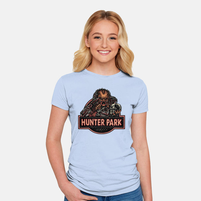 Welcome To Hunter Park-Womens-Fitted-Tee-glitchygorilla