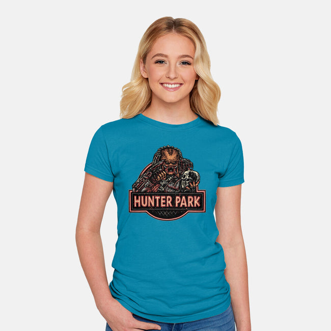 Welcome To Hunter Park-Womens-Fitted-Tee-glitchygorilla