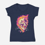 Firey Ride-Womens-V-Neck-Tee-CappO