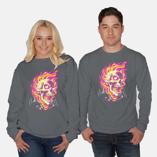 Firey Ride-Unisex-Crew Neck-Sweatshirt-CappO