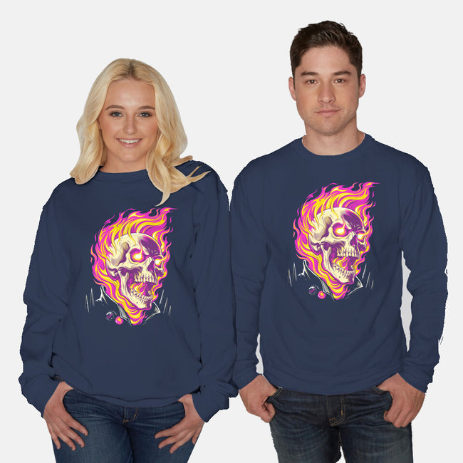 Firey Ride-Unisex-Crew Neck-Sweatshirt-CappO