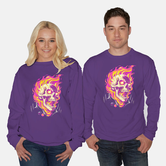Firey Ride-Unisex-Crew Neck-Sweatshirt-CappO