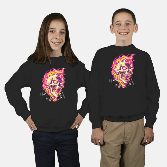 Firey Ride-Youth-Crew Neck-Sweatshirt-CappO