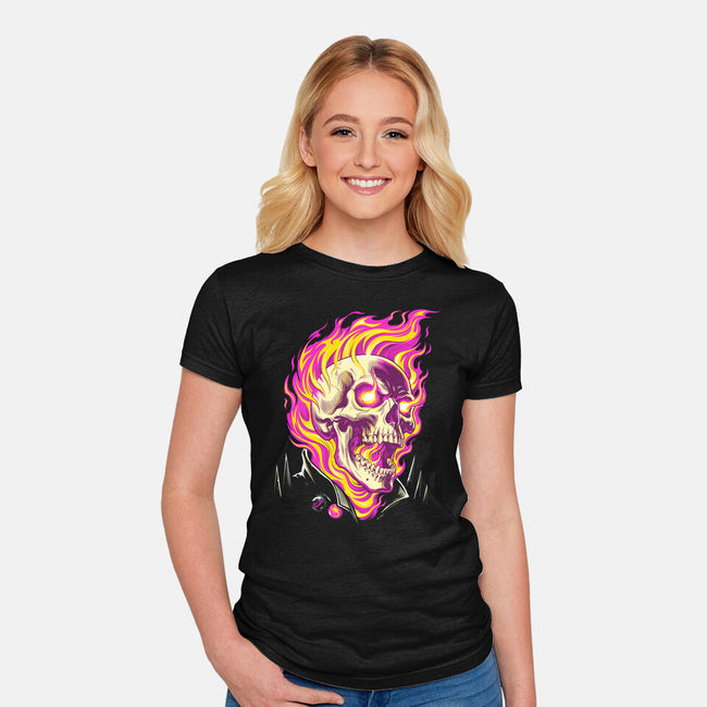 Firey Ride-Womens-Fitted-Tee-CappO