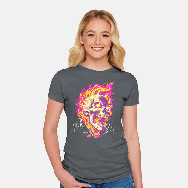 Firey Ride-Womens-Fitted-Tee-CappO