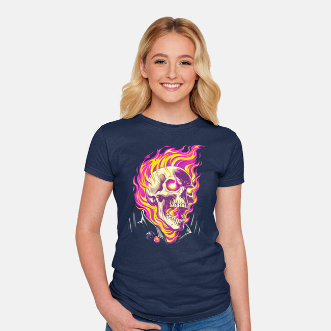 Firey Ride-Womens-Fitted-Tee-CappO