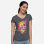 Firey Ride-Womens-V-Neck-Tee-CappO