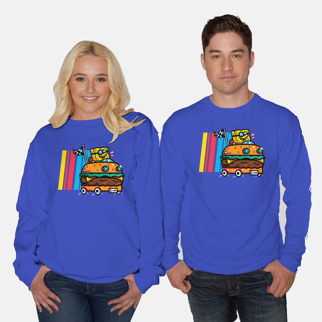 Burger Car-Unisex-Crew Neck-Sweatshirt-krisren28