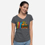 Burger Car-Womens-V-Neck-Tee-krisren28