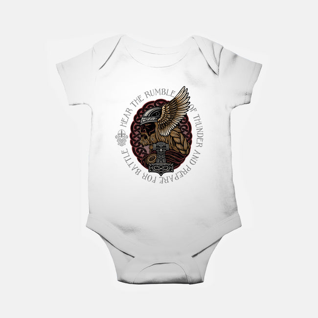 Hear The Rumble Of Thunder-Baby-Basic-Onesie-glitchygorilla