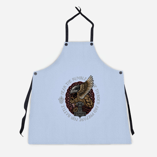 Hear The Rumble Of Thunder-Unisex-Kitchen-Apron-glitchygorilla