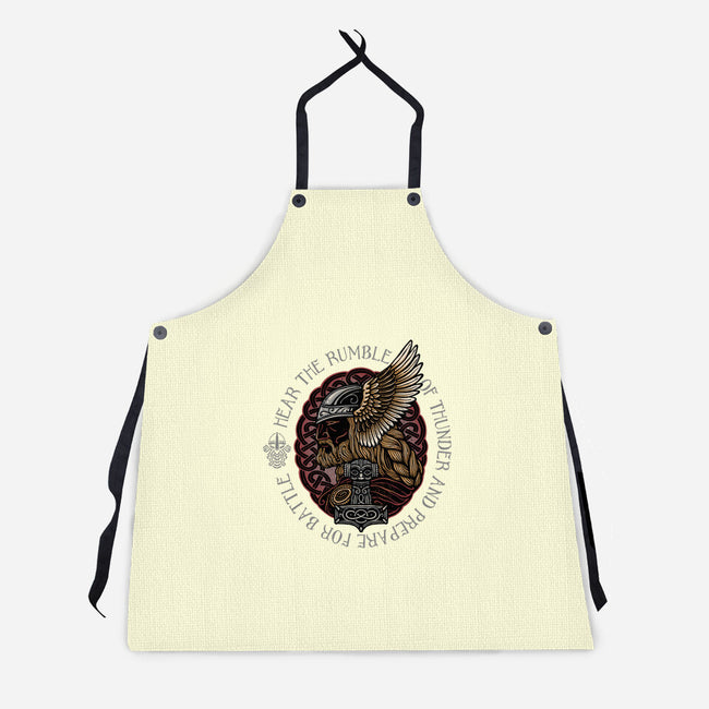 Hear The Rumble Of Thunder-Unisex-Kitchen-Apron-glitchygorilla