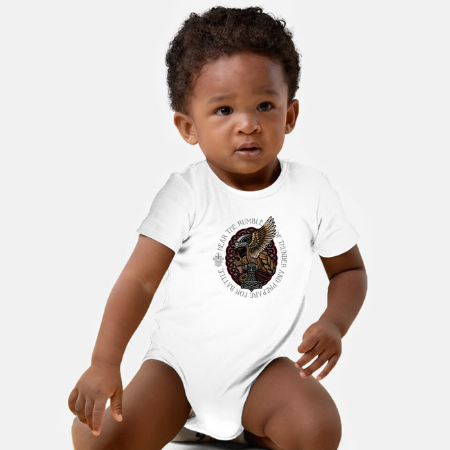 Hear The Rumble Of Thunder-Baby-Basic-Onesie-glitchygorilla