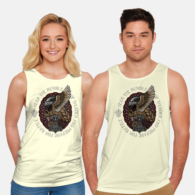 Hear The Rumble Of Thunder-Unisex-Basic-Tank-glitchygorilla