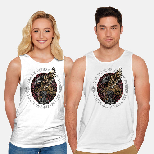 Hear The Rumble Of Thunder-Unisex-Basic-Tank-glitchygorilla