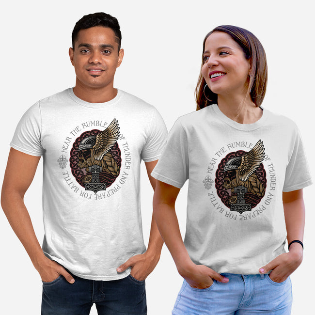 Hear The Rumble Of Thunder-Unisex-Basic-Tee-glitchygorilla