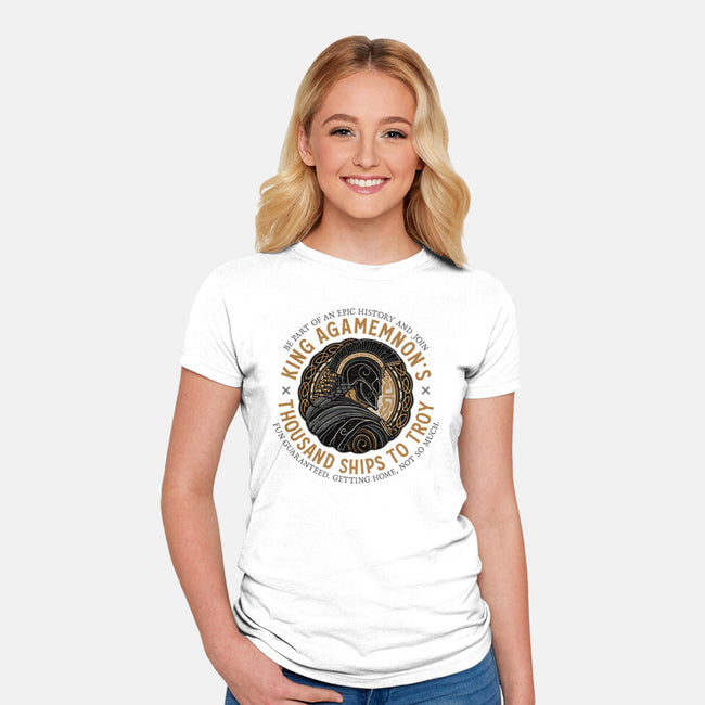 Thousand Ships To Troy-Womens-Fitted-Tee-glitchygorilla