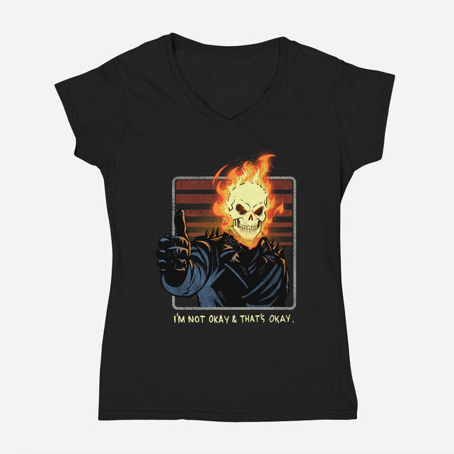 It's Okay Not To Be Okay-Womens-V-Neck-Tee-dandingeroz