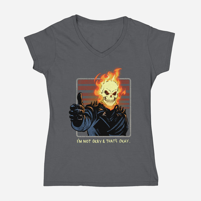 It's Okay Not To Be Okay-Womens-V-Neck-Tee-dandingeroz