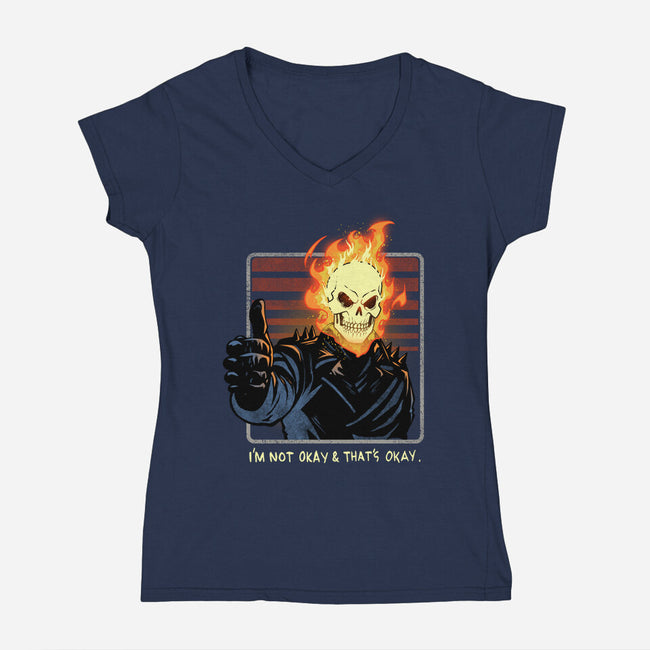 It's Okay Not To Be Okay-Womens-V-Neck-Tee-dandingeroz