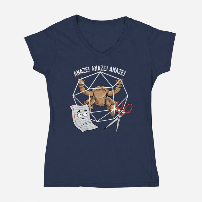 Rocky Paper Scissors-Womens-V-Neck-Tee-dandingeroz