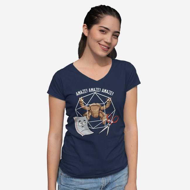 Rocky Paper Scissors-Womens-V-Neck-Tee-dandingeroz