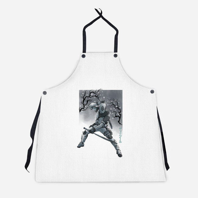 Grey Vigilante Sumi-E-Unisex-Kitchen-Apron-Astrobot Invention